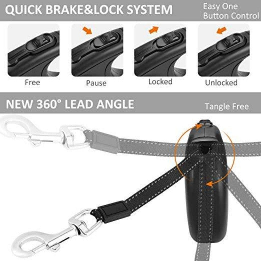 🐾 HIGHEST QUALITY DOG LEASH ON THE MARKET TODAY 🐾 More Than A Pet Retractable Dog Leash is designed to provide the best experience when on a walk with your furry friend. This heavy duty dog leash is great for any small, medium, or large dog with a maximum tension of 110lbs. With our tangle-free design, reflective nylon belt, enhanced comfort hand grip, and an SUS301 Spring built inside, our leash is the most durable and reliable you and the family can enjoy   